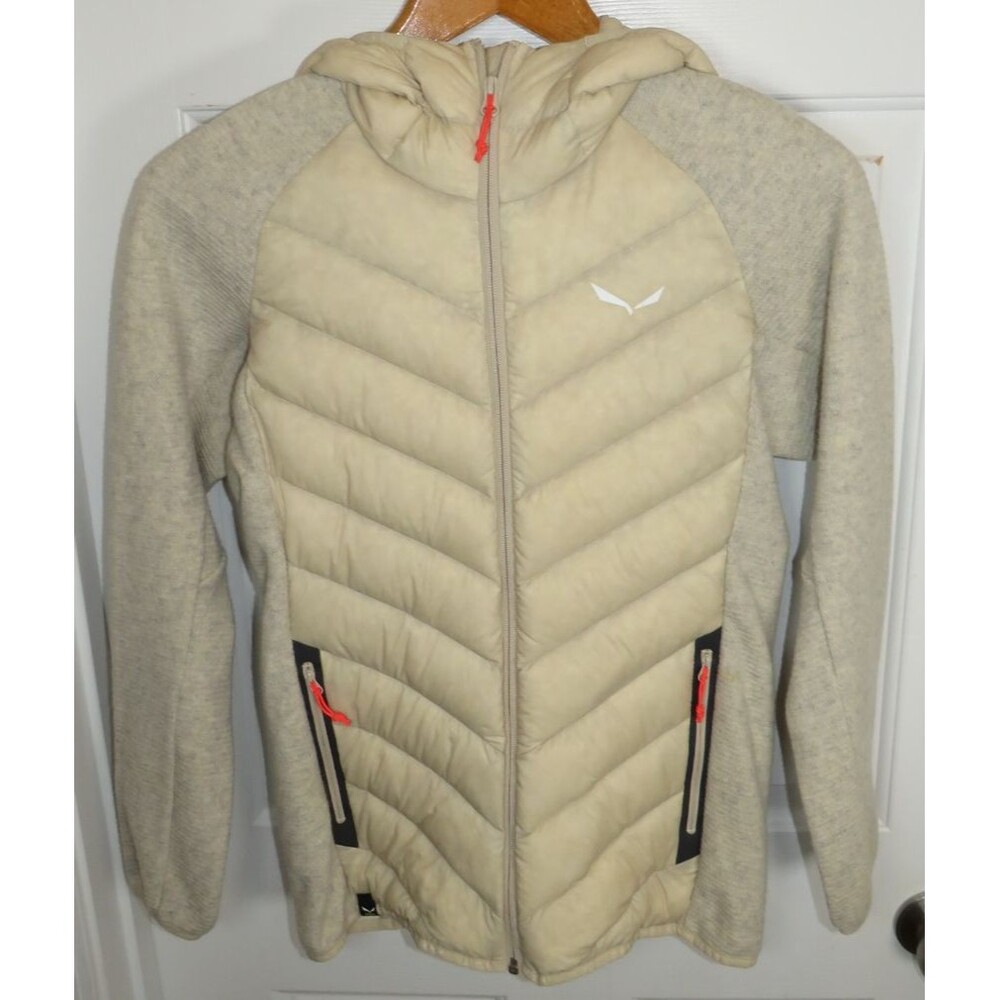 SALEWA Women’s Fanes Sarner Down Hybrid Jacket Hooded Full Zip Small